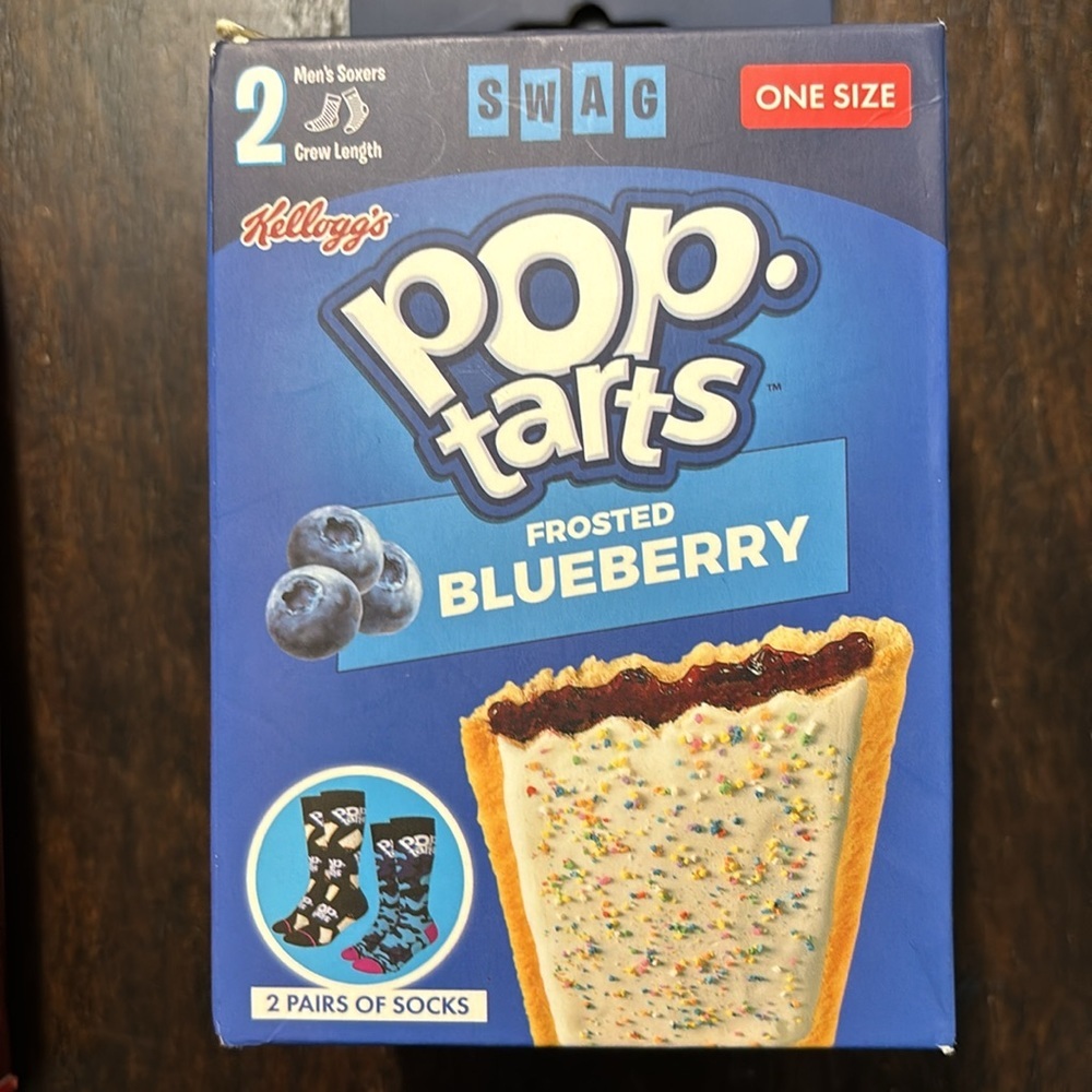 Two Boxes of Men’s Novelty Crew-Length Socks. “Cheez-It” & Blueberry Pop Tart” - Picture 4 of 9